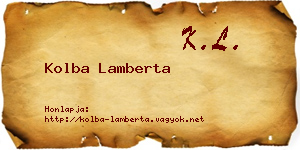 Kolba Lamberta névjegykártya